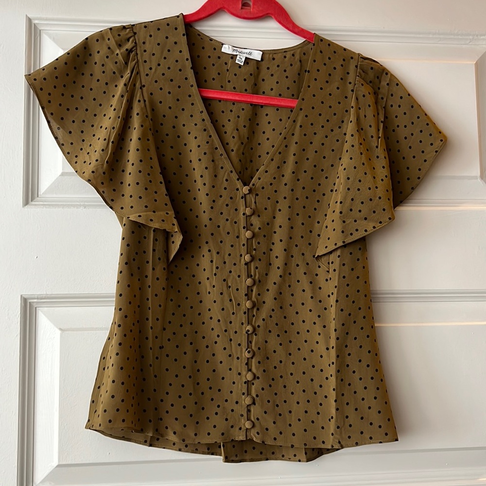 Madewell polka dot blouse